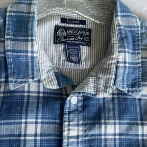 American Rag Blue Plaid Casual Button Down Shirt